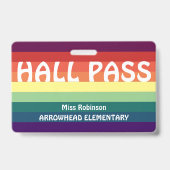 Badge de passe Rainbow Stripes Hall pour les ensei (Avant)