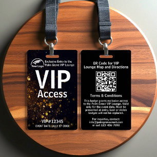 Badge de passe VIP Code QR et logo personnalisés