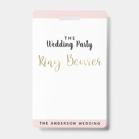 Badge de passe VIP de mariage en or pour le porteu (Avant)