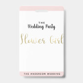Badge de passe VIP de mariage Fleuriste Or (Arrière)