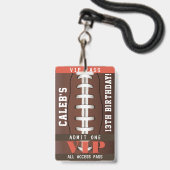 Badge de passe VIP pour fête d'anniversaire de foo (Avant avec lanière)