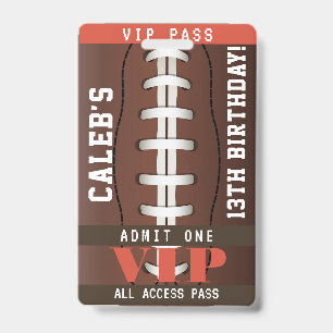 Badge de passe VIP pour fête d'anniversaire de foo