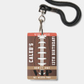 Badge de passe VIP pour fête d'anniversaire de foo (Arrière avec lanière)