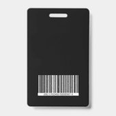 Badge de passe visiteur design vertical noir et bl (Arrière)