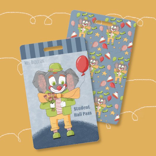 Badge de passeport de salle thème cirque éléphant 