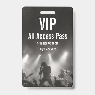 Badge de passeport VIP personnalisé pour concert