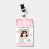 Badge de patrouille de pétale de fille de fleur (Avant avec clip)