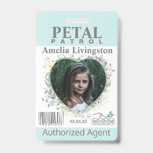 Badge de patrouille de pétale de fille de fleur bl (Avant)