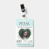 Badge de patrouille de pétale de fille de fleur bl (Avant avec clip)