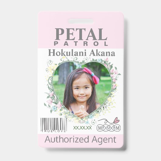 Badge de patrouille de pétale de fille de fleur bl (Avant)