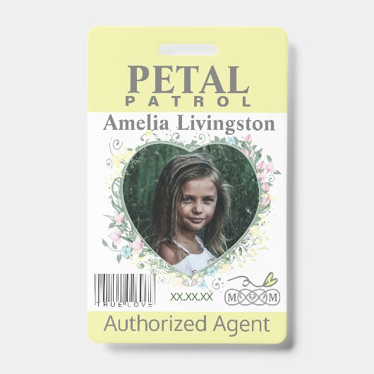 Badge de patrouille de pétale de fille de fleur bl (Avant)