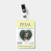 Badge de patrouille de pétale de fille de fleur bl (Avant avec clip)
