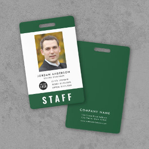 Badge de personnel avec logo et photo de couleur p