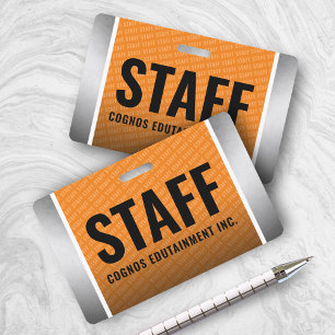 Badge de personnel Corporate Orange & Steel