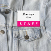 Badge de personnel rose chaud 3,5 pouces Nom Balis (Insitu)
