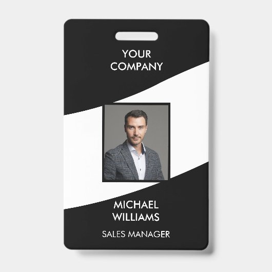 Badge de photo blanc noir (Avant)