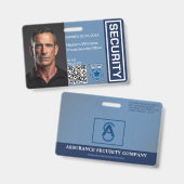Badge de photo d'agent de sécurité privé (Avant & arrière)