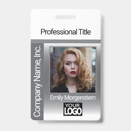 Badge de photo de logo - Gris (Avant)