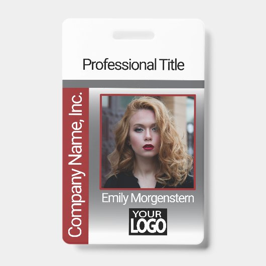 Badge de photo de logo - Rouge foncé (Avant)