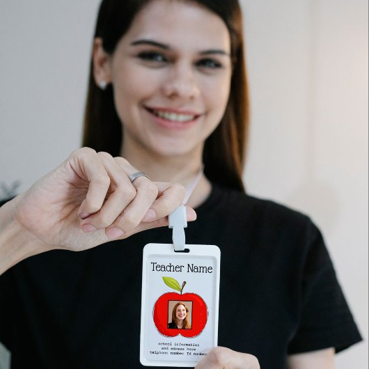 Badge de photo d'école ID enseignant