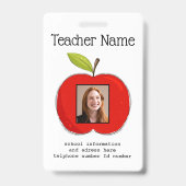 Badge de photo d'école ID enseignant (Avant)