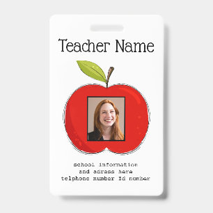 Badge de photo d'école ID enseignant