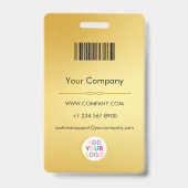 Badge de photo d'employé avec QR code et logo de v (Arrière)
