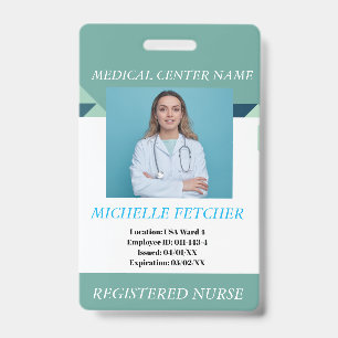 Badge de photo d'employé d'hôpital personnalisé