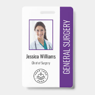 Badge de photo d'employé médical de l'hôpital MD D