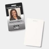 Badge de photo d'employé - Noir (Avant & arrière)