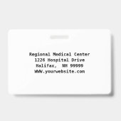 Badge de photo d'employé personnalisé, logo, code- (Arrière)