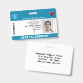 Badge de photo d'employé personnalisé, logo, code- (Avant & arrière)
