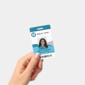 Badge de photo d'employé personnalisé, nom, code-b (Manuel / portable)