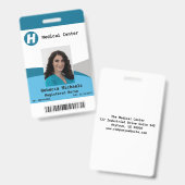 Badge de photo d'employé personnalisé, nom, code-b (Avant & arrière)