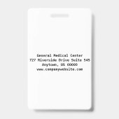 Badge de photo d'employé personnalisé, nom, code-b (Arrière)