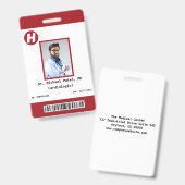 Badge de photo d'employé personnalisé, nom, code-b (Avant & arrière)