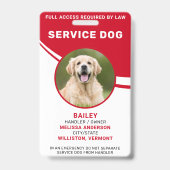 Badge de Photo d'Identification de Chien d'Assista (Avant)