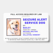 Badge de Photo d'Identification de Chien de Servic (Avant)