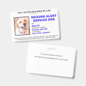 Badge de Photo d'Identification de Chien de Servic (Avant & arrière)