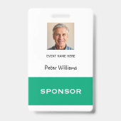 Badge de photo d'identification de sponsor d'événe (Arrière)
