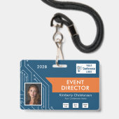Badge de photo d'identification du directeur de l' (Avant avec lanière)