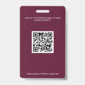 Badge de photo d'identité | Agent immobilier agréé (Arrière)
