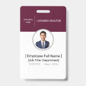 Badge de photo d'identité | Agent immobilier agréé (Avant)