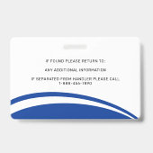 Badge de photo d'identité de chien de service pers (Arrière)