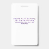 Badge de photo d'identité de chien d'employé d'ent (Arrière)