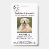 Badge de photo d'identité de chien d'employé d'ent (Avant)