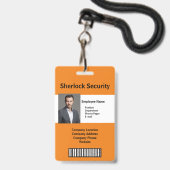 Badge de photo d'identité de sécurité avec code de (Avant avec lanière)