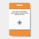 Badge de photo d'identité de sécurité avec code de (Arrière)