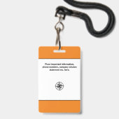 Badge de photo d'identité de sécurité avec code de (Arrière avec lanière)