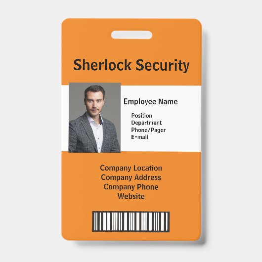 Badge de photo d'identité de sécurité avec code de (Avant)